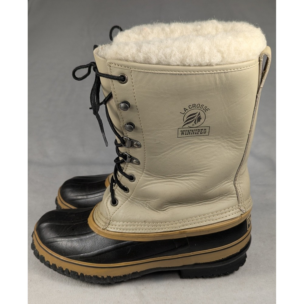 LaCrosse Winnipeg Leather Rubber Steel Shank Insulated Snow Boots Mens Size 9